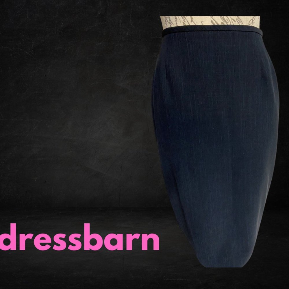 Dress Barn Women’s Size 6 Pencil Skirt Size Small Black with Blue Stripe